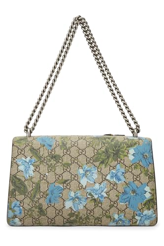 Gucci, sac à bandoulière Dionysus brodé en toile suprême GG bleu d'occasion, petit modèle, marron