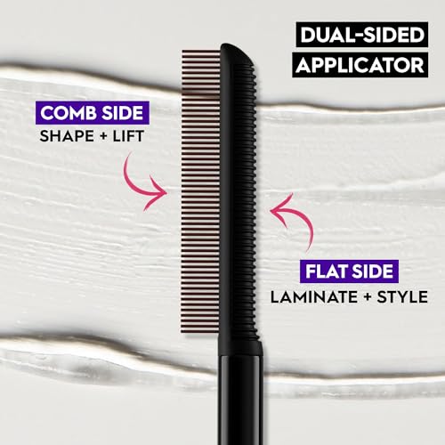 Urban Decay Slick Day Strong-Hold Clear Brow Gel, Lifted, Laminated Eyebrows, Up to 24 HR Wear, Comfortable Feel with Water-Based Wax, Flake-Proof, No White Cast, Dries Clear, Vegan - 0.23 fl oz