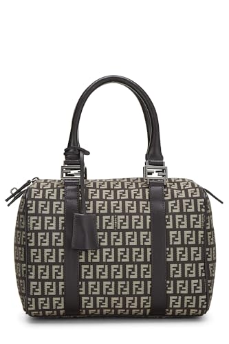 Fendi, Pre-Loved Brown Zucchino Canvas Forever Boston Small, Marrón