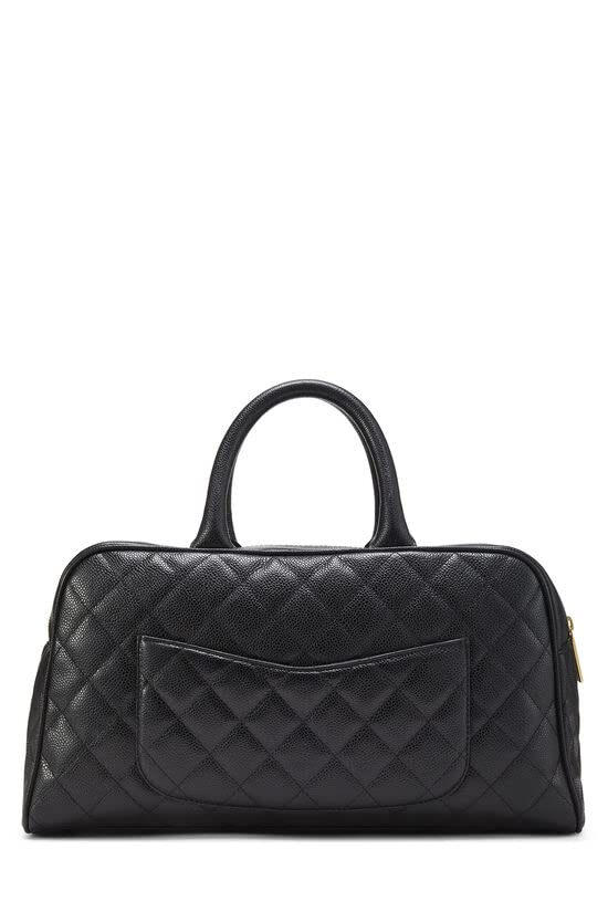 CHANEL, Pre-Loved Black Quilted Caviar Bowler, Black