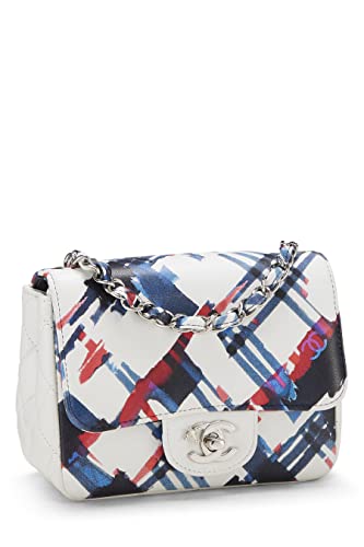 Chanel, Mini sac à rabat carré en cuir de veau multicolore d'occasion, multicolore