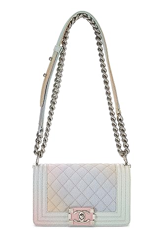 Chanel, Pre-Loved Rainbow Quilted Caviar Boy Bag Small, Pink