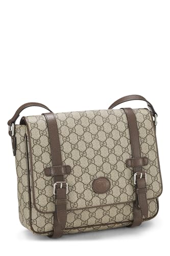 Gucci, sac messager en toile GG Supreme d'origine d'occasion, marron