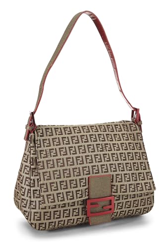 Fendi, Pre-Loved Red Zucchino Canvas Mama, Rojo