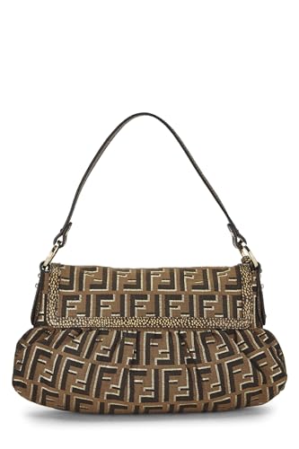 Fendi, sac de chef en toile Zucca marron et doré d'occasion, doré