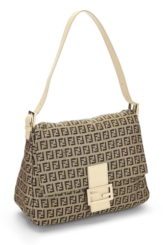 Fendi, Pre-Loved White Zucchino Canvas Mama, White