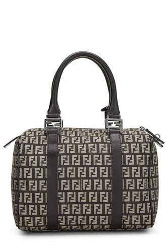 Fendi, Pre-Loved Brown Zucchino Canvas Forever Boston Small, Marrón