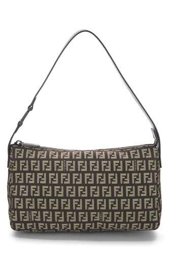 Fendi, sac à bandoulière en toile marron Zucchino d'occasion, marron