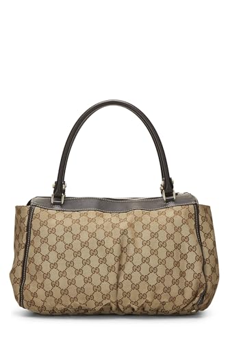 Gucci, sac fourre-tout zippé Abbey en toile GG marron d'occasion avec anneau en D, marron