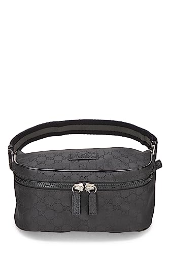 Gucci, pochette de taille en nylon GG noire d'occasion, noir