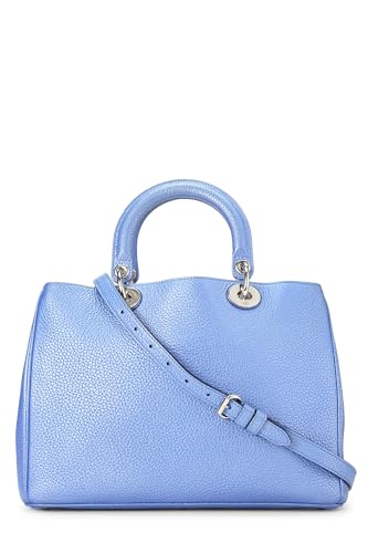 Dior, Diorissimo mediano de cuero metalizado azul Pre-Loved, azul