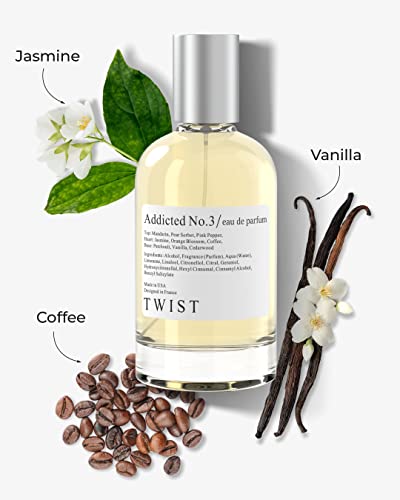 Twist - Addicted No. 3 - Eau De Parfum Inspirée De Black Opium De YS Laurent, Parfum Longue Tenue Pour Femme, Sans Paraben, Végétalien, Ingrédients Clean, Parfum - Spray 100 ml | 3,4 fl. oz.