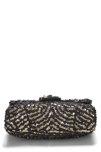 Chanel, Mini sac à rabat à sequins multicolores d'occasion, multicolore