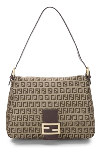 Fendi, Pre-Loved Beige Zucchino Canvas Mama, Marrón