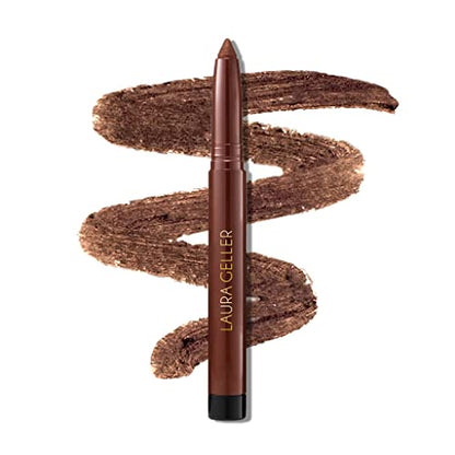 LAURA GELLER NEW YORK Lápiz delineador de ojos Kohl Kajal Longwear con cafeína, maquillaje suave y difuminable, marrón oscuro