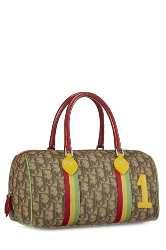 Dior, Pre-Loved Brown Trotter Coated Canvas Rasta Handle Bag, Brown