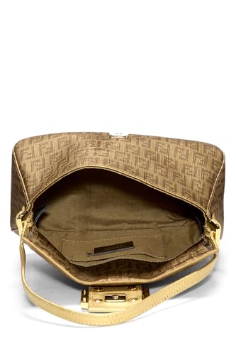 Fendi, Pre-Loved Gold Coated Canvas Zucchino Mama Mini, Gold