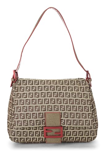 Fendi, Pre-Loved Red Zucchino Canvas Mama, Rojo