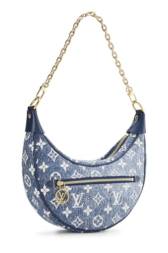 Louis Vuitton, sac à bandoulière en denim monogrammé bleu d'occasion, bleu