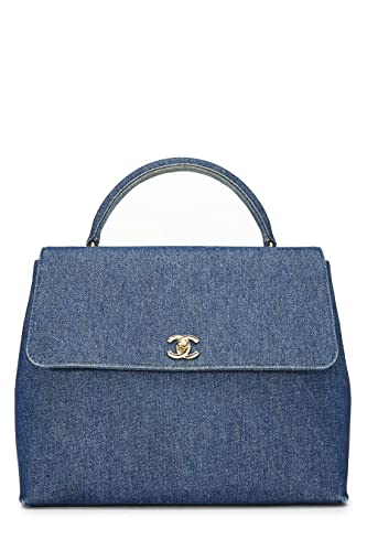 Chanel, Kelly en denim bleu d'occasion, bleu