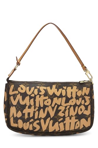 Louis Vuitton, Pré-aimé Stephen Sprouse x Louis Vuitton Beige Monogram Graffiti Pochette Accessoires, Beige