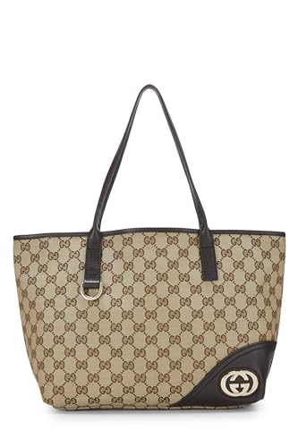 Gucci, sac fourre-tout Britt en toile GG marron d'occasion, marron