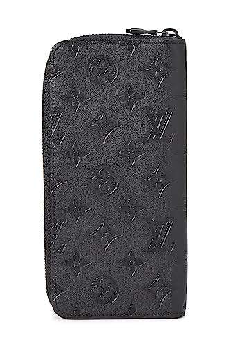 Louis Vuitton, Pre-Loved Black Monogram Shadow Zippy Vertical Wallet, Black