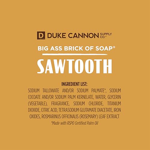 Duke Cannon Big Brick of Soap for Men - Sawtooth, Alpine Air and Cedarwood Scent, 10 oz