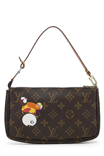 Louis Vuitton, Pre-Loved Takashi Murakami x Louis Vuitton Monogram Canvas Panda Pochette Accessoires, Brown