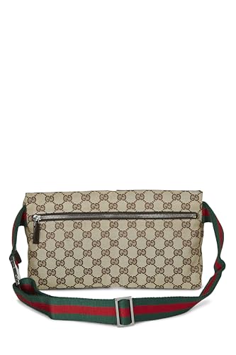 Gucci, pochette de taille à double poche en toile GG d'origine d'occasion, marron