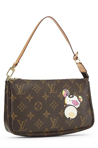 Louis Vuitton, Pre-Loved Takashi Murakami x Louis Vuitton Monogram Canvas Panda Pochette Accessoires, Brown