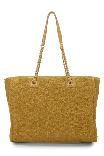 Chanel, sac fourre-tout Deauville Boucle jaune taille moyenne d'occasion, jaune