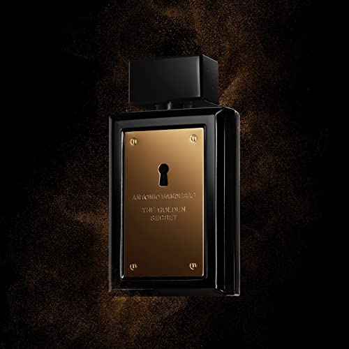 Perfumes Antonio Banderas - The Golden Secret - Eau de Toilette Spray para Hombre - Larga Duración - Fragancia Masculina, Casual y Elegante - Menta, Manzana y Notas Especiadas - Ideal para Usar durante el Día - 3.4 Fl Oz