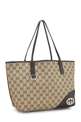 Gucci, Pre-Loved Brown Original GG Canvas Britt Tote, Brown