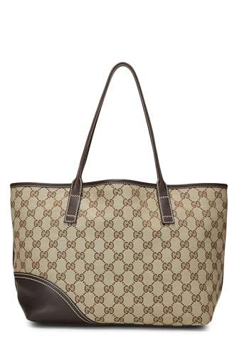 Gucci, Pre-Loved Original GG Canvas Britt Tote, Brown