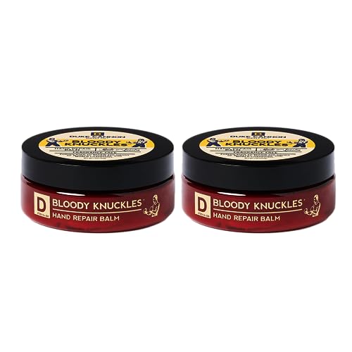 Duke Cannon Bloody Knuckles Hand Repair Balm - Unscented Moisturizer for Hardworking Hands | Lanolin Formula | Repair and Revitalize Dry, Cracked Skin | Ideal for Workers and Fighters (2 Pack)