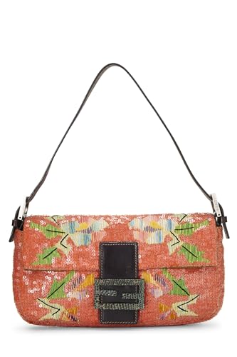 Fendi, Baguette à sequins orange d'occasion, orange