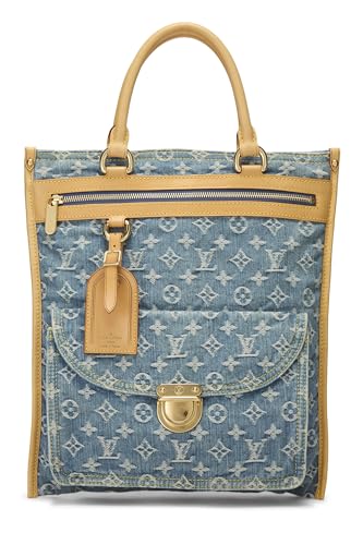 Louis Vuitton, Pre-Loved Blue Monogram Denim Flat Shopper, Blue