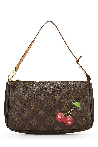 Louis Vuitton, Pre-Loved Takashi Murakami x Louis Vuitton Monogram Canvas Cerises Pochette Accessoires, Brown