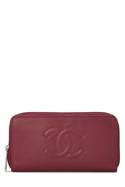 CHANEL, Pre-Loved Berry Caviar Timeless 'CC' Wallet, Pink