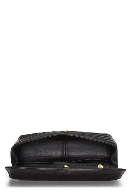 CHANEL, Pre-Loved Black Caviar Diagonal Flap Jumbo, Black