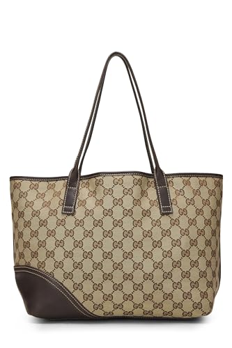 Gucci, Bolso tote Britt de lona GG original marrón Pre-Loved, Marrón