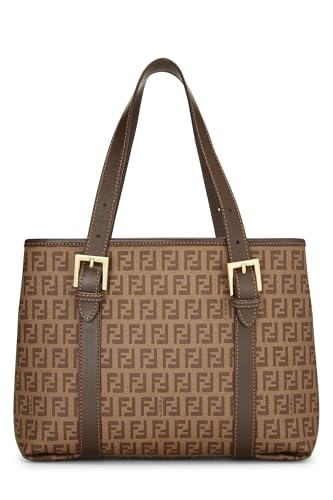 Fendi, Pre-Loved Brown Zucchino Coated Canvas Tote Small, Brown