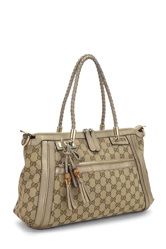 Gucci, Bolso tote Bella de lona GG original dorado Pre-Loved, Dorado