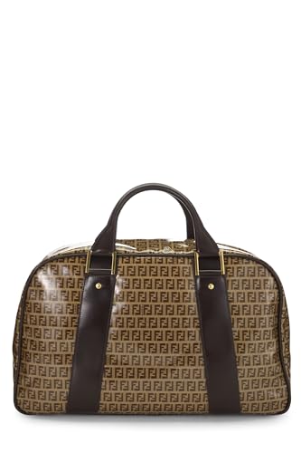 Fendi, Grand sac bowling en toile enduite marron d'occasion, marron