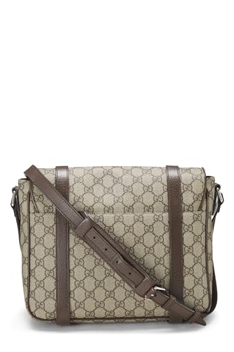 Gucci, sac messager en toile GG Supreme d'origine d'occasion, marron