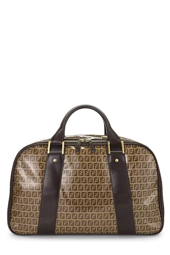 Fendi, Grand sac bowling en toile enduite marron d'occasion, marron