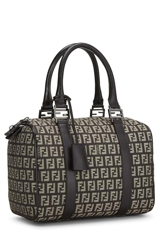 Fendi, sac Forever Boston Small en toile marron zucchino d'occasion, marron