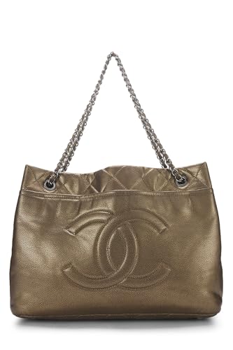 Chanel, sac cabas souple Timeless 'CC' Gold Caviar Large d'occasion, doré