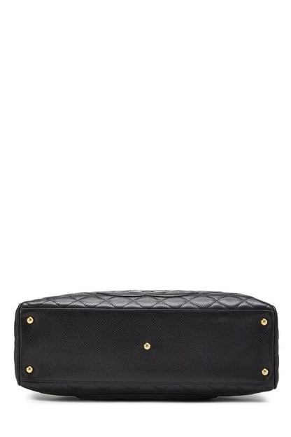 CHANEL, Pre-Loved Black Quilted Caviar Bowler, Black